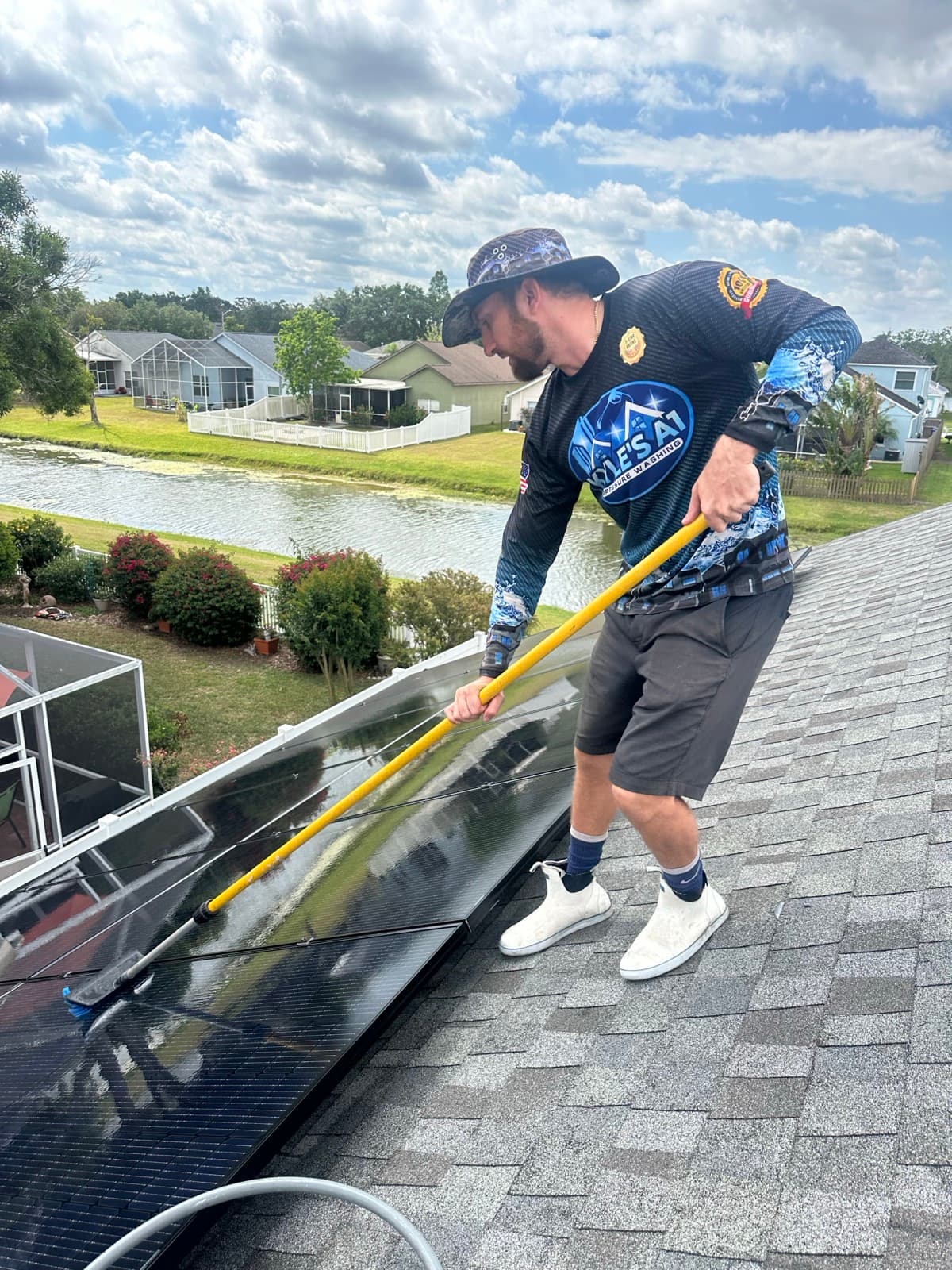 Professional driveway pressure washing results