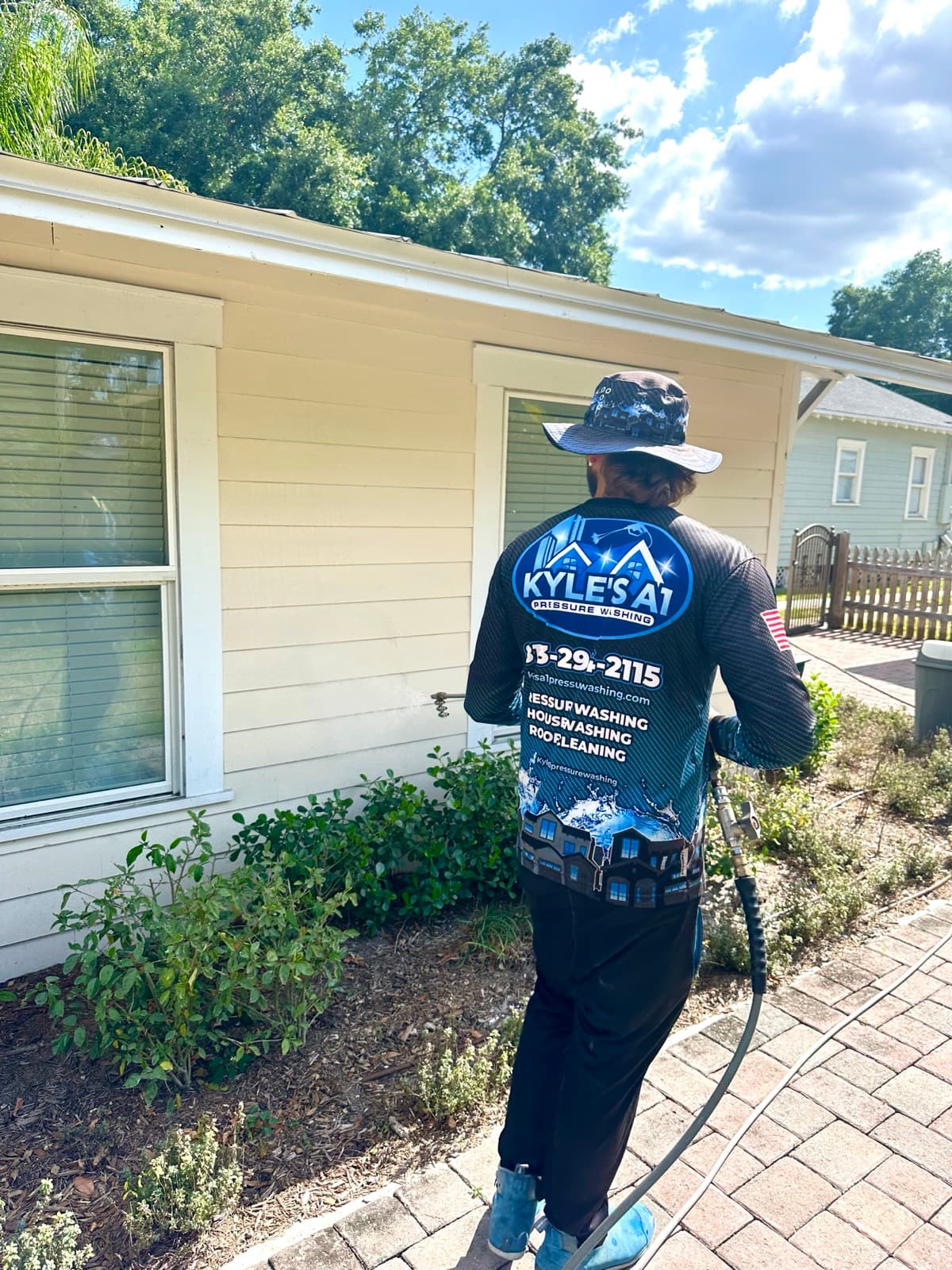 Professional house soft washing in Brandon