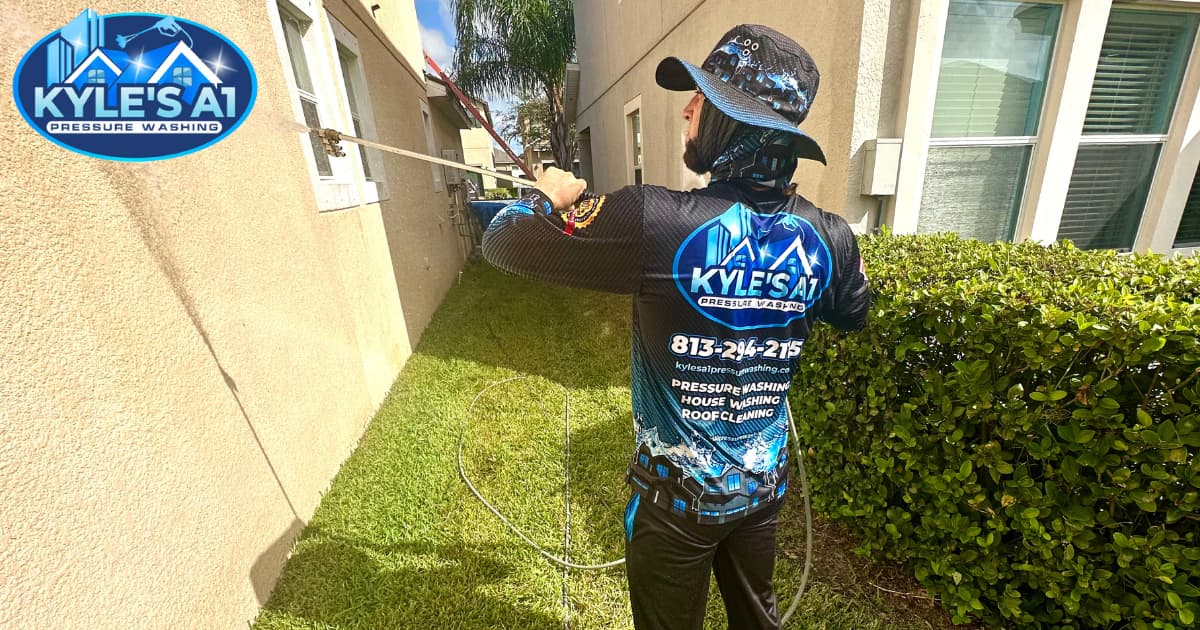 Kyle's A1 house washing in progress