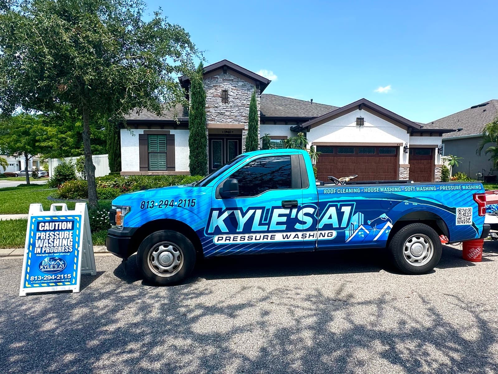 Kyle's A1 Pressure Washing branded truck serving Plant City, FL